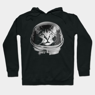 Space Cat Grayscale Hoodie